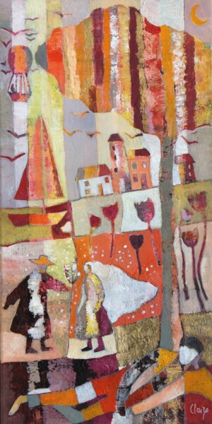 Peinture intitulée "le rêve" par Claire Biette, Œuvre d'art originale, Acrylique Monté sur Châssis en bois