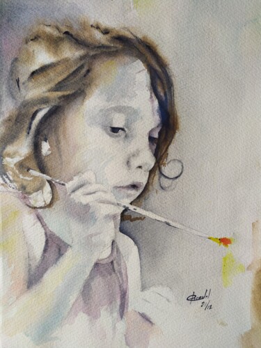 Peinture intitulée "Y. peint-erno" par Philippe Ernauld, Œuvre d'art originale, Aquarelle