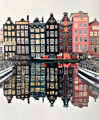 Peinture intitulée "Amsterdam / 111 X 9…" par Alexandra Djokic, Œuvre d'art originale, Acrylique