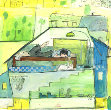 绘画 标题为“jour de 5” 由Marion Durand-Gasselin, 原创艺术品, 丙烯