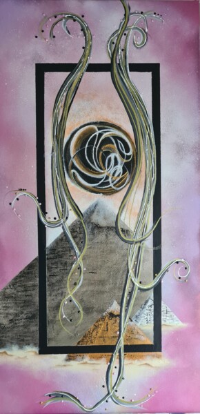 Painting titled "L'ascension de l'âm…" by Lesy, Original Artwork, Acrylic Mounted on Wood Stretcher frame
