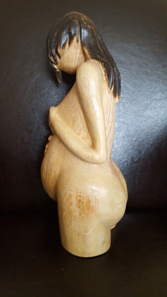 Le fruit de ses entrailles Sculpture titled "Le fruit de ses ent…" by Max Bernard, Original Artwork, Wood