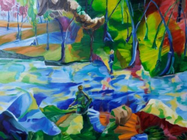 Peinture intitulée "Rivages" par Marc Declercq, Œuvre d'art originale, Huile