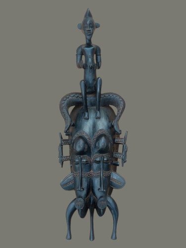 Masque Senoufo art tribal art Akan art premier KA22ART011 Scultura intitolato "Masque Senoufo art…" da Kebe, Opera d'arte originale, Legno