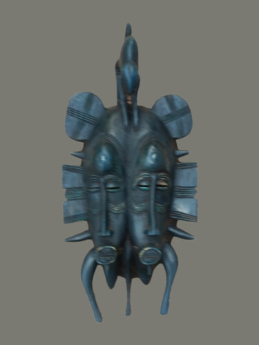 Masque Senoufo art tribal art Akan art premier KA22ART012 Scultura intitolato "Masque Senoufo art…" da Kebe, Opera d'arte originale, Legno