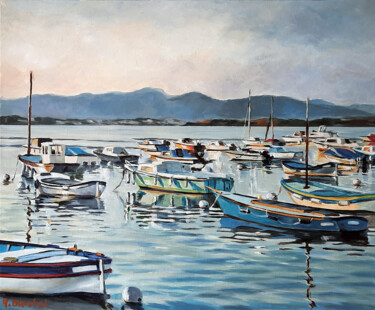 Peinture intitulée "la nuit va tomber" par Pascal Brachet, Œuvre d'art originale, Huile