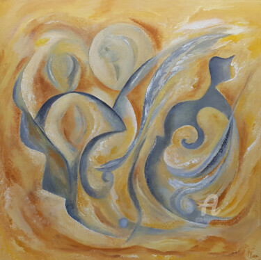 Painting titled "silhouettes" by Liliane Cima, Original Artwork, Acrylic