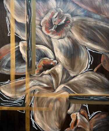 Painting titled "Beige Passion II" by Inna Sumina, Original Artwork, Oil