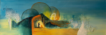 Painting titled "L'abri légendaire" by Françoise Dugourd-Caput, Original Artwork, Oil