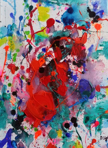 Peinture intitulée "Avec amour" par Doam, Œuvre d'art originale, Acrylique