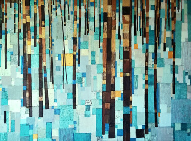 Painting titled "Temps de neige" by Sophie Cantou, Original Artwork, Acrylic Mounted on Wood Stretcher frame