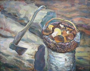"The first summer mushrooms" 绘画 标题为“"The first summer m…” 由Ales Filipovich, 原创艺术品, 油