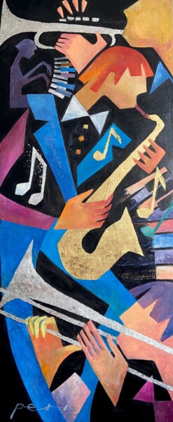 Картина под названием "Free jazz" - Perizat Yesnazarova, Подлинное произведение искусства, Масло