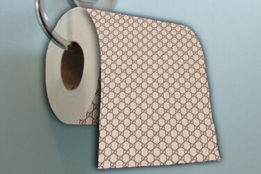 绘画 标题为“Gucci Toilet Paper…” 由Tony Rubino, 原创艺术品, 丙烯 安装在木质担架架上