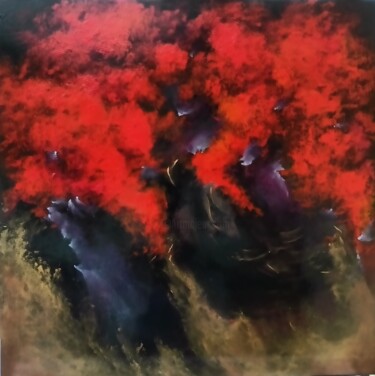 Peinture intitulée "NUIT DE REVE" par Christiane Hess (CHRYSTAL), Œuvre d'art originale, Acrylique Monté sur Panneau de bois
