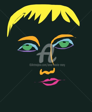 Arts numériques intitulée "Visages 31" par Anne-Marie Mary, Œuvre d'art originale, Peinture numérique