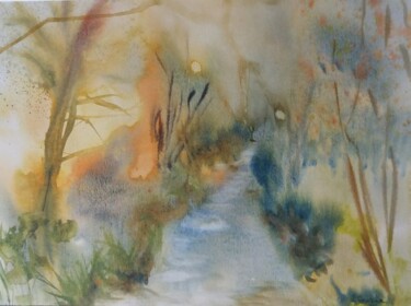Rivière dans la brume "Rivière dans la bru…" başlıklı Tablo Pascale Coutoux tarafından, Orijinal sanat, Suluboya