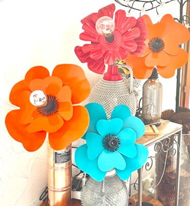 Design titled "Lampe fleurs de pri…" by Joel Carpentier (Ambiance d'Antan), Original Artwork, Luminaire