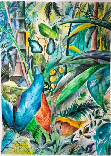 RAVAGE DE LA FORÊT Картина под названием "RAVAGE DE LA FORÊT" - Elizaveta Pastushchak, Подлинное произведение искусства, Акварель