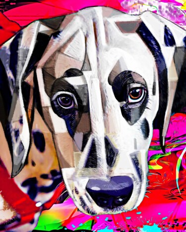 Ζωγραφική με τίτλο "Dog 10" από Ira Tsantekidou, Αυθεντικά έργα τέχνης, Ψηφιακή εκτύπωση