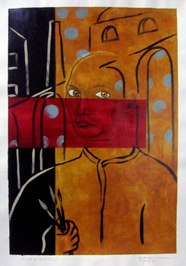 Pintura titulada "Retrat d'artista 2" por Josep Maria Fontanet Sureda, Obra de arte original, Acrílico