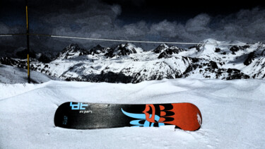 Photographie intitulée "Snowboard" par Vaïni, Œuvre d'art originale, Photographie manipulée