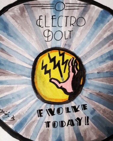 图画 标题为“Electro Bolt” 由Amazeigh Bouzékri, 原创艺术品, 墨