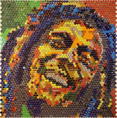 Bob Marley 2 Κολάζ με τίτλο "Bob Marley 2" από Henning Leuschner, Αυθεντικά έργα τέχνης, Κολάζ