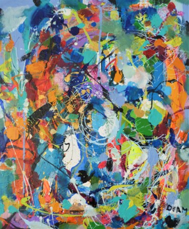 Peinture intitulée "Impro 2" par Doam, Œuvre d'art originale, Acrylique
