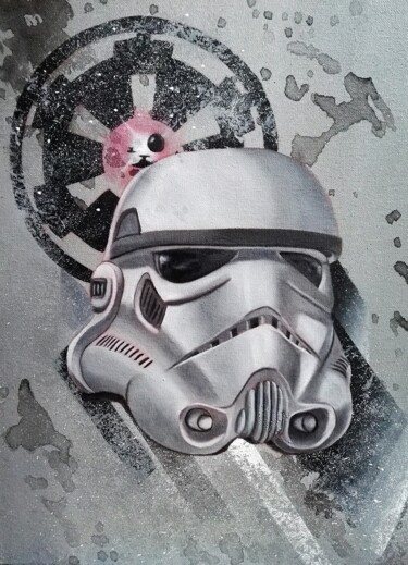 Schilderij getiteld "Star wars huile sur…" door Steivan Loundou, Origineel Kunstwerk, Olie Gemonteerd op Frame voor houten b…