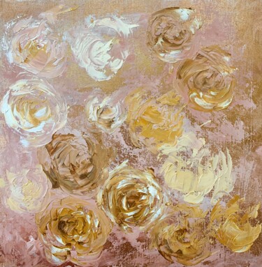 Marshmallow tenderness - Floral Painting by Elena Artgent (2 Schilderij getiteld "Marshmallow tendern…" door Elena Artgent, Origineel Kunstwerk, Olie Gemonteerd op Houten paneel
