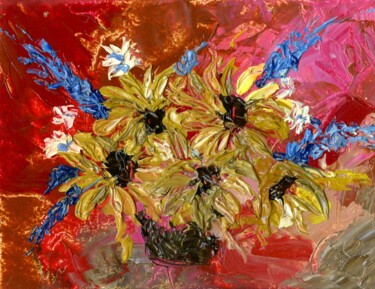 Pintura titulada "Bouquet of sunflowe…" por Anna Filippova, Obra de arte original, Oleo