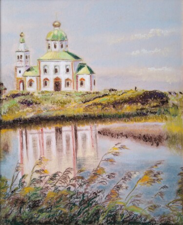Church of Elijah the Prophet Schilderij getiteld "Church of Elijah th…" door Liubov Samoilova, Origineel Kunstwerk, Pastel