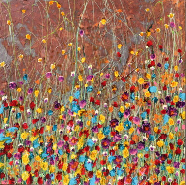 「Scegli un fiore...è…」というタイトルの絵画 Donatella Marraoniによって, オリジナルのアートワーク, オイル