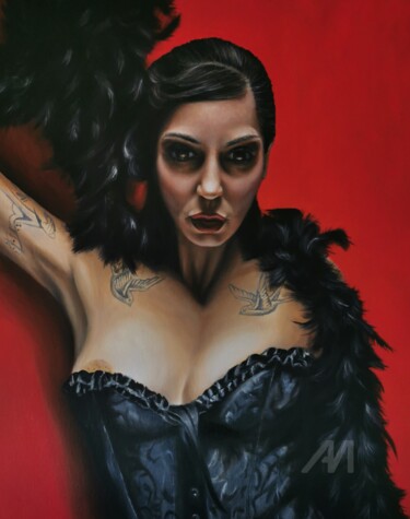 绘画 标题为“Mujer de Cabaret” 由Olivia Caballero González, 原创艺术品, 油