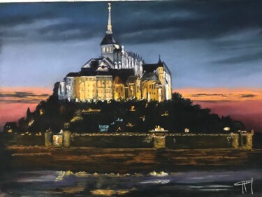 Peinture intitulée "Soleil couchant sur…" par Marie-Christine Rivel, Œuvre d'art originale, Pastel
