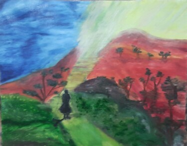 Painting titled "Eternal path" by Krishna Art Gallery, Original Artwork, Oil