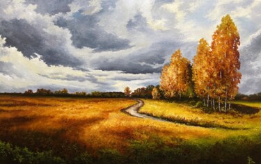 Autumn meadows Peinture intitulée "Autumn meadows" par Oleg Baulin, Œuvre d'art originale, Huile