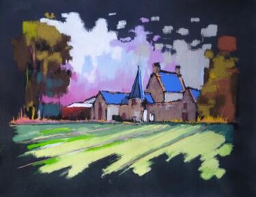 제목이 "Au loin, manoir bre…"인 그림 Philippe Ernauld로, 원작, 파스텔