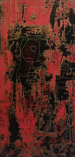 Malerei mit dem Titel "Par-delà les fronti…" von Béatrice Choquet, Original-Kunstwerk, Acryl Auf Keilrahmen aus Holz montiert