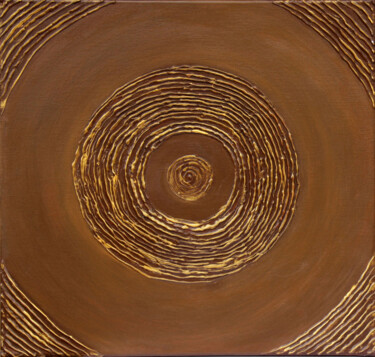 Painting titled ""Golden Circles I"" by Tetiana Teresh, Original Artwork, Acrylic