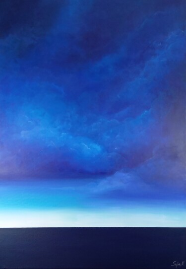 Painting titled "Sea View" by Sofia Nikolaou, Original Artwork, Acrylic