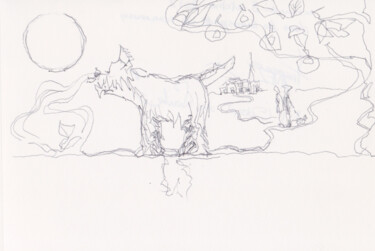 Drawing titled "Notes parfumées au…" by Frédéric Avez, Original Artwork, Ballpoint pen