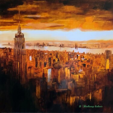 Hudson river Peinture intitulée "Hudson river" par Ludovic Barbaray, Œuvre d'art originale, Huile