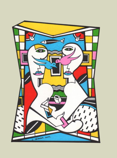 Andrographie N° 87286 Drawing titled "Andrographie N° 872…" by Lucien Ségura, Original Artwork, Marker