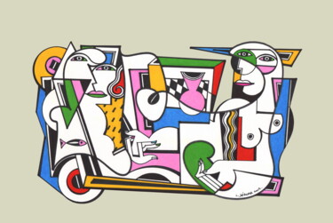Andrographie N° 98432 Drawing titled "Andrographie N° 984…" by Lucien Ségura, Original Artwork, Marker