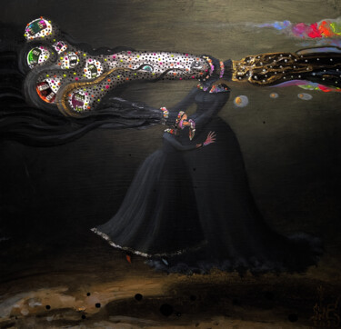 Painting titled "Victorian Mourning V" by Serge Sunne, Original Artwork, Acrylic