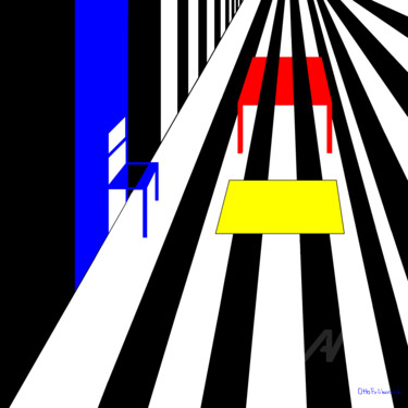 Der blaue Stuhl 数字艺术 标题为“Der blaue Stuhl” 由Otto Frühwach, 原创艺术品, 数字油画