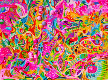 231. Beautiful Structure of Endless Powerful Eternal Love 绘画 标题为“231. Beautiful Stru…” 由Veera Zukova, 原创艺术品, 丙烯 安装在纸板上