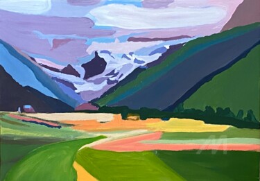 Peinture intitulée "Départ de randonnée…" par Laurence Allemand, Œuvre d'art originale, Acrylique